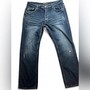 Y2K Seven Souls Dark Wash Embellished Pocket Bootcut Jeans 34